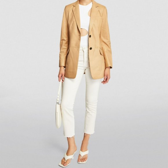 RAG & BONE Leather Charles Blazer Sz 0 - Picture 1 of 10